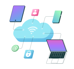 Cloud computing - a cloud with various devices